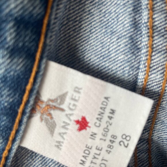 Vintage Manager Mocassino Denim Jeans Women 28 Light Wash High Rise Straight Leg - Picture 6 of 6